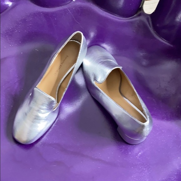 Banana Republic Metallic Silver Block Heel Loafer - Picture 12 of 12